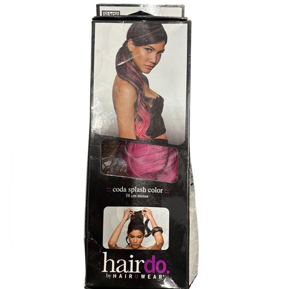 Hairdo Coda Splash Color Hair Extension, Brown and Pink Ombré, New - Picture 2 of 6